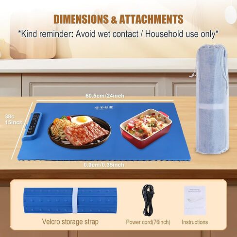 Electric Warming Tray 2024 New，Portable Silicone Food Warmer Heater Mat，Travel Roll Up Fast Heating Pad，Foldable Keep Plates Fast Warm for Buffets Party，Large Surface Area with Adjustable Temperature in Saudi Arabia