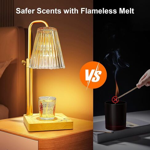 Candle Warmer Lamp with Timer 1H/2H/3H/4H Wax Warmer for Scented Wax Melt Warmer Melter/Burner/Heater Touch/Remote Control Dimmable Ajustable Height 2 Bulbs Inclued Gifts for Women Mom House Warming in Saudi Arabia