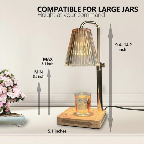 Candle Warmer Lamp with Timer 1H/2H/3H/4H Wax Warmer for Scented Wax Melt Warmer Melter/Burner/Heater Touch/Remote Control Dimmable Ajustable Height 2 Bulbs Inclued Gifts for Women Mom House Warming in Saudi Arabia