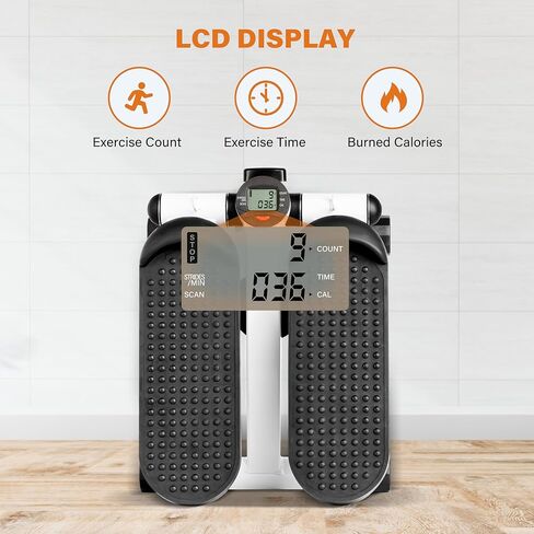 Multi-Function Adjustable Stepper - Leg Training, Endurance, and Rehabilitation, LCD Display, Resistance Bands, 120kg Max Load, Black in Saudi Arabia