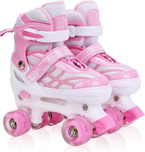 Kids Roller Skates for Boys Girls Toddler Children, Adjustabl Big Kids Roller Skates for Outdoor Sports - Blue White - Large in Saudi Arabia