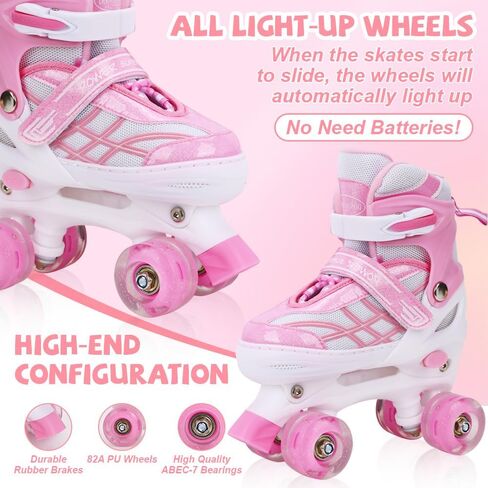 Kids Roller Skates for Boys Girls Toddler Children, Adjustabl Big Kids Roller Skates for Outdoor Sports - Blue White - Large in Saudi Arabia