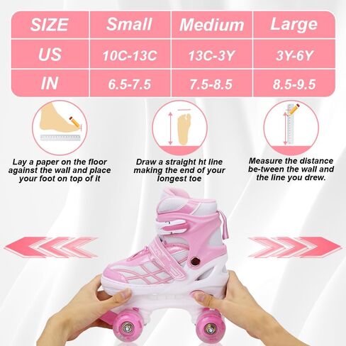 Kids Roller Skates for Boys Girls Toddler Children, Adjustabl Big Kids Roller Skates for Outdoor Sports - Blue White - Large in Saudi Arabia