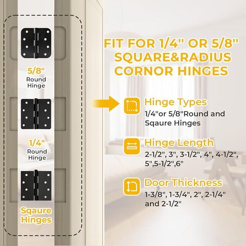 رقصة مفصلة الباب من Goldenwarm، قالب مفصلة الباب، مجموعة تركيب مفصلات Mortiser، رقصة مفصلة الباب للباب وإطار الباب/عضادة، تناسب 8 أحجام مفصلات وسمك 5 أبواب in Kuwait