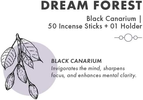 50 Black Canarium Sticks, Natural Incense Sticks Non Toxic, Pure Organic Incense Sticks, Hand Rolled Free from Chemicals, Incense for Relaxation, Air Purifier, Meditation, Yoga in Saudi Arabia