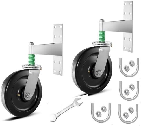 Fence Gate Wheels 6 or 8 inch for Metal Tube Gate 1000-1400lb Capacity 360 Degree Rotation Spring-Loaded Heavy Duty Gate Caster with Screwdriver &Screws (Silver, 1000 lbs 6 inch 1pcs) in Saudi Arabia