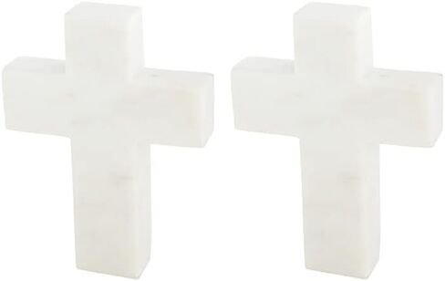 Mud Pie Marble Cross, White, 6" x 4.5", 1 Count (Pack of 1) in Saudi Arabia