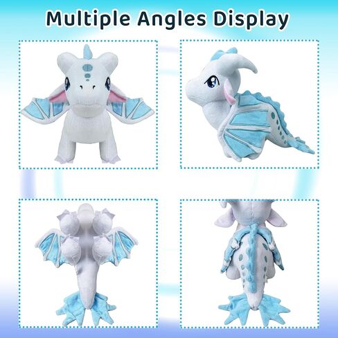 Dragon Plush Wings Toys Stuffed Animal Kawaii Blue Colorful Dragon Decor Merch Gift for Kids Boys Girls Aged 3+ in Saudi Arabia