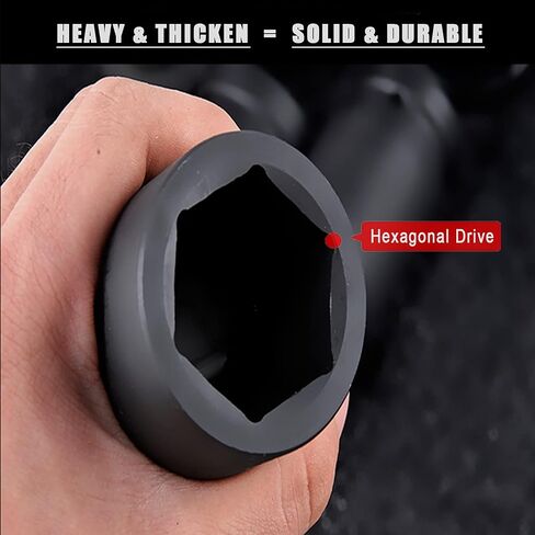 1/2 Inch Drive Wheel Protector Impact Socket, Thin Wall Deep Impact Socket Set Plastic Sleeve Lug Nut, 4 Pieces Set, 6 Point, Metric, 17mm, 19mm, 21mm, 22mm (4 PCS) in Saudi Arabia