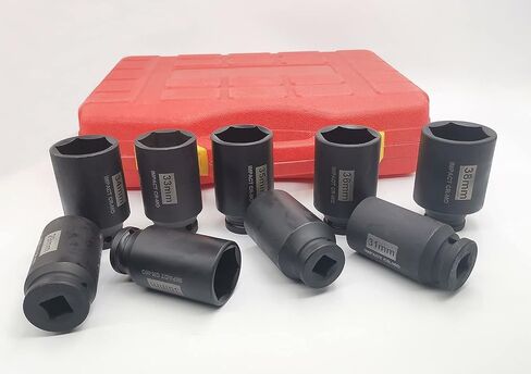 1/2 Inch Drive Wheel Protector Impact Socket, Thin Wall Deep Impact Socket Set Plastic Sleeve Lug Nut, 4 Pieces Set, 6 Point, Metric, 17mm, 19mm, 21mm, 22mm (4 PCS) in Saudi Arabia