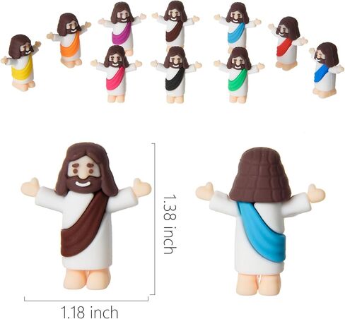 60 Pcs Little Jesus Figurine Miniature Jesus Doll Tiny Jesus Figurine to Hide and Seek Classic Religious Gifts Christ Savior Jesus for Sunday Easter Eggs Stuffers Baptism Gift (60,Purple) in Kuwait