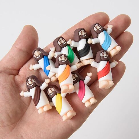 60 Pcs Little Jesus Figurine Miniature Jesus Doll Tiny Jesus Figurine to Hide and Seek Classic Religious Gifts Christ Savior Jesus for Sunday Easter Eggs Stuffers Baptism Gift (60,Purple) in Kuwait