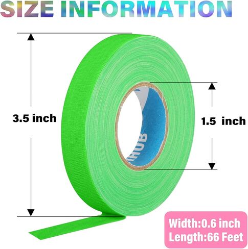 Neon Gaffer Cloth Tape, UV Blacklight Glow in The Dark Tape for Neon Party, UV Reactive Gaffers Tape for Glow Party Supplies, 0.6 inch x 66 Feet - Fluorescent Pink in Kuwait