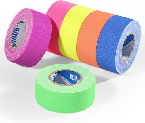 Neon Gaffer Cloth Tape, UV Blacklight Glow in The Dark Tape for Neon Party, UV Reactive Gaffers Tape for Glow Party Supplies, 0.6 inch x 66 Feet - Fluorescent Pink in Kuwait