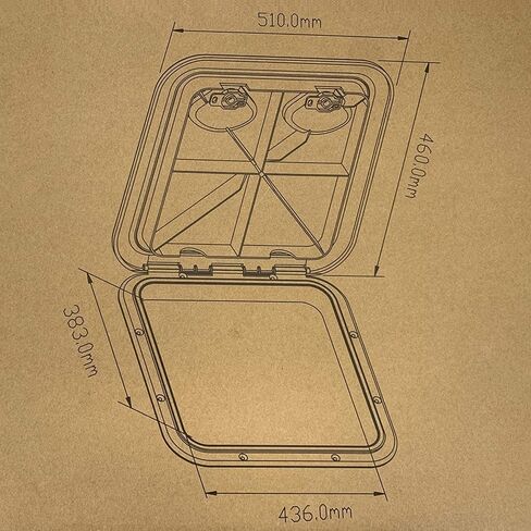 Amarine Made Marine Deck Hatch Boat Deck Hatch Access Hatch & Lid 20" X 18" - White(460 x 510mm) (Black) in Saudi Arabia