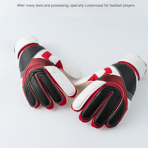 قفازات Yuehuam لكرة القدم، قفازات حارس المرمى مع واقيات الأصابع، قفازات حارس المرمى السميكة القابلة للتنفس توفر حماية ممتازة، مناسبة للشباب والكبار in Kuwait
