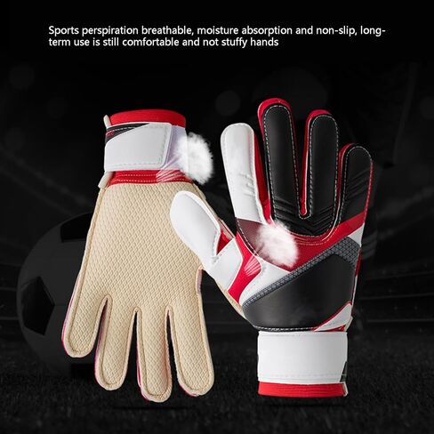 قفازات Yuehuam لكرة القدم، قفازات حارس المرمى مع واقيات الأصابع، قفازات حارس المرمى السميكة القابلة للتنفس توفر حماية ممتازة، مناسبة للشباب والكبار in Kuwait