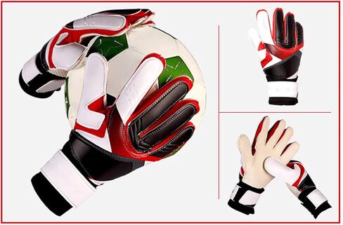 قفازات Yuehuam لكرة القدم، قفازات حارس المرمى مع واقيات الأصابع، قفازات حارس المرمى السميكة القابلة للتنفس توفر حماية ممتازة، مناسبة للشباب والكبار in Kuwait