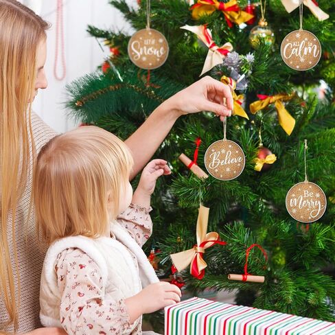 Queekay 16 Pieces Mason Jar Canning Lid Christmas Tree Ornaments Farmhouse Rustic Galvanized Hanging Decorations Xmas Jar Lid Decor with Peace, Joy, Noel for Christmas Party, 8 Styles in Saudi Arabia