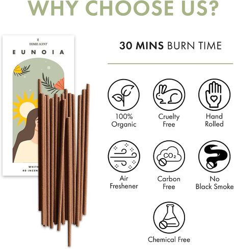40 Palo Santo Incense Sticks, Natural Incense Sticks Non Toxic, Palo Santo Incense Sticks, Organic-Made, Scented Incense Sticks, Chemical Free Incense Sticks, Organic Incense Sticks Non Toxic in Saudi Arabia