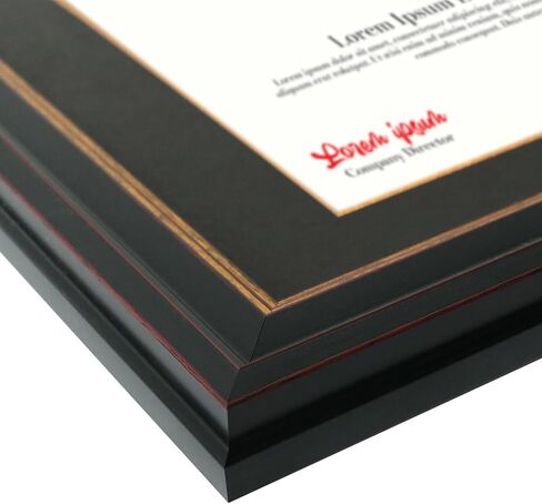 8.5x11 Certificate Frame, Document Frame with Black Mat or 11x14 Frame Displays Without Mat, Diploma Frame for Wall and Tabletop, Brown in Saudi Arabia