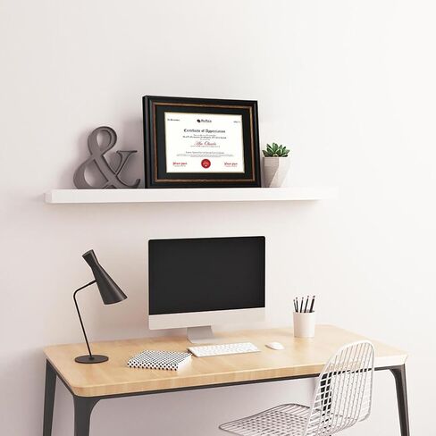 8.5x11 Certificate Frame, Document Frame with Black Mat or 11x14 Frame Displays Without Mat, Diploma Frame for Wall and Tabletop, Brown in Saudi Arabia