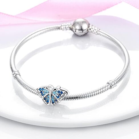 Parmuz charms for bracelet sterling silver love heart travel Bead for Charm Bracelets and Necklaces 925 Charms Clover Butterfly gift for Woman Girl in Saudi Arabia