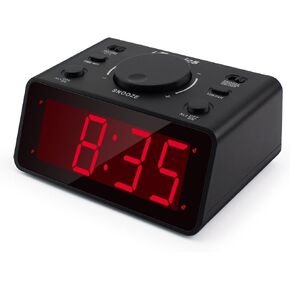 Alarm Clocks for Bedrooms with 3 Adjustable Brightness, Digital Alarm Clock for Heavy Sleepers Adults with Snooze, Digital Clock Large Display for Bedside, Loud Alarm Clock with Battery Power