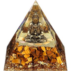 Guan Yin Statue in Healing Crystal Organite Pyramid - Quan Yin Statue,Kwan Yin Statue,Quan Am Statue,Kuan Yin Statue,Guanyin Statue for Meditation Altar,Kwan Yin,Female Buddha Statue,Goddess of Mercy