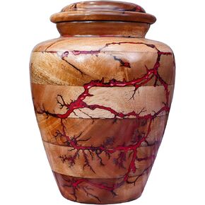 Urn for Human Ashes Large Wooden urn for Cremation Adult urn Box for Ashes Personalized Wooden urn Burial urn for Funeral Wood Box (Green 01)