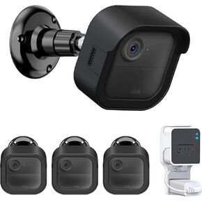 Blink Outdoor 4 Camera Mount with Outlet Mount for Blink Sync Module 2, Protective Cover & 360°Adjustable Mount for Blink Camera Wireless 4th for Outside for Blink Camera Accessories(3 Pack)