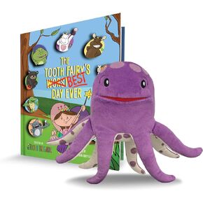 The Tooth Brigade Book and Bubbles Octopus Tooth Fairy Pillow Bundle, Interactive Set Includes 8" Plush Toy with Lost Tooth Pocket and The Tooth Fairy's Best Day Ever! Hardcover Book