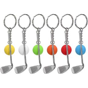 Pissente Mini Ball Keychain, Pack of 6 Zinc Alloy Keychains Creative Keyring Pendant Backpacks Handbags Decorations Used for Men Women Sports Lovers Bags Key Decoration