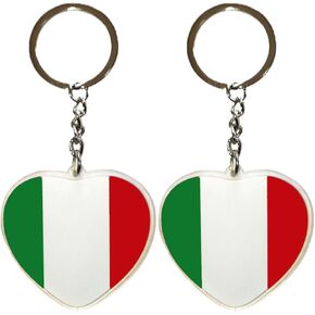 JAVD Italy Flag Keychain Italian Key Ring- 2 Pack