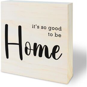 Welcome To Home Wooden Sign,It's So Good To Be Home, Living Room Decor, Desk Table Decor, Gifts For Family,Colleagues And Besties, Women Office Home Decorations And Accessories(5x5 In)-A10