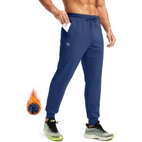 G Gradual Men's Fleece Joggers with Zipper Pockets Winter Warm Pants Water Resistant Athletic Workout Gym Sweatpants for Men
