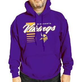 Team Fan Apparel NFL Adult Unisex Retro Script Ultra Soft Fleece Hooded Sweatshirt, Officially Licensed Football Performance