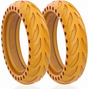 Solid Rubber Tire 8.5 inch for Xiaomi M365/Pro Electric Scooter Gotrax GXL V2/XR/APEX XL Hiboy S2/S2R Front/Rear Tyre Shock Absorption Explosion-Proof Accessories 2PCS (yellow)