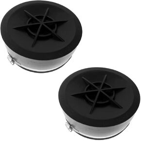 Fernco QC-108 2 Pack 8-in. Qwik Cap Flexible PVC Pipe Cap with Stainless Steel Clamps, Black