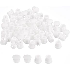 uxcell 7/32" Plastic Hole Plugs, 110Pcs Flush Type Panel Round Snap in Fastener Knockout Locking Plugs for Furniture Insert End Caps Panels, Gray