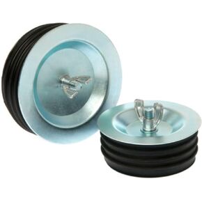 Black Swan 17180 Economy Test Plug, Steel - 4", Floor Drain Plug, Low-Pressure Test Plug with Rubber Gasket and Wingnut, Ideal for Sealing Pipes