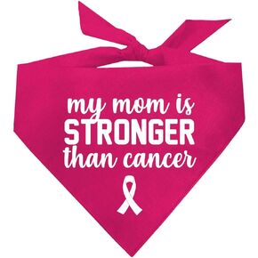 My Mom is Stronger Than Cancer Printed Dog Bandana (Assorted Colors)