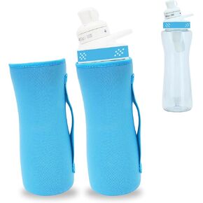 32oz Sleeve Compatible with Cirkul Water Bottle, Water Bottle Sleeve for Cirkul Plastic & Stainless Steel Bottle, Neoprene Insulated Water Bottle Cover for Retaining Temperature（2Pcs, Black）