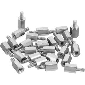 PATIKIL M2x7mm+4mm Male-Female Hex Standoff, 25 Pack Stainless Steel PCB Standoffs Screws for Motherboards, Computer Cases, Circuit Boards, Electronics
