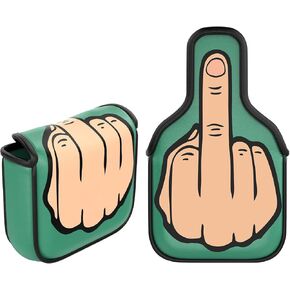 Green Middle Finger Golf Putter Head Covers - Premium Golf Club Protector with Magnetic Closure | Essential Golf Accessories for Men with Premium Club Protection | Funny Golf Accessories for Men