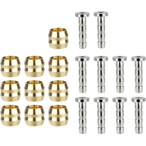 RLECS 10 Sets Copper Bicycle Oil Pin Compression Ring Oil Hose Straight Through Connector for Road Mountain Bike BH90 Disc Brake Oil Hose