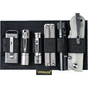 VIPERADE PL10 EDC Organizer Elastic Modular, EDC Insert Pouch Panel Hook Backed Accessories Holder, Large EDC Elastic Organizer Holder for Blackpack, Bag