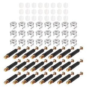 uxcell 45 Sets Cam Locks for Furniture, 40mm Cam Lock Nut and Screw, 3 in 1 Furniture Connecting Fasteners with Dowel Eccentric Wheels Pre-Inserted Nuts for Cabinet Bookcase, Black