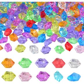 600 Pieces Colorful Acrylic Ice Cubes Crystals Fake Ice Rock Small Crushed Ice Rocks Mini Fake Diamonds Plastic Gems for Vases Fillers Arts Crafts Home Party Decoration