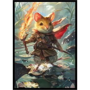 100 PCS MTG Card Sleeves with 100 PCS Perfect Fit Sleeves, Art Matte Card Sleeves with Inner Sleeves - Fit Standard Size Cards - Adventurous Mouse